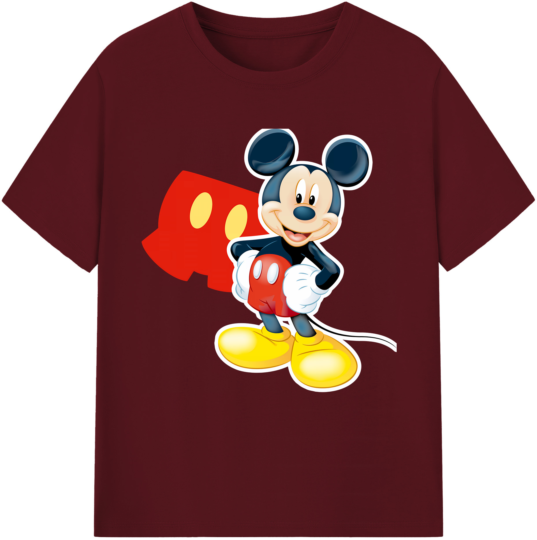 （画像用） ミッキーマウス Mickey Mouse 綿100％半袖Tシャツ（フロントプリント）